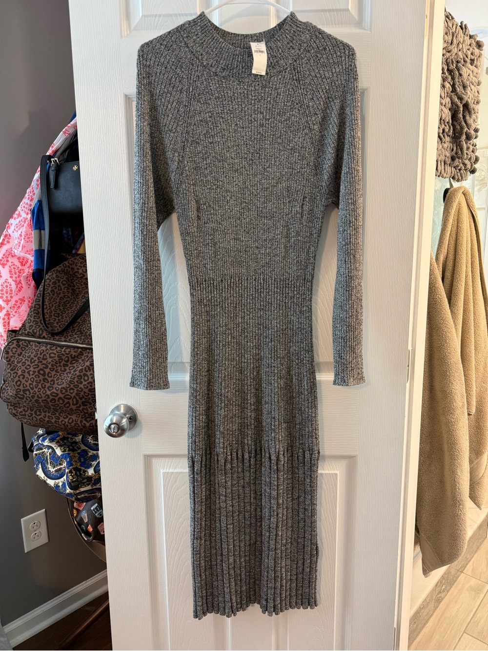 NWT! Banana Republic Slim Ribbed Knit Long Sleeve Dress Size Large